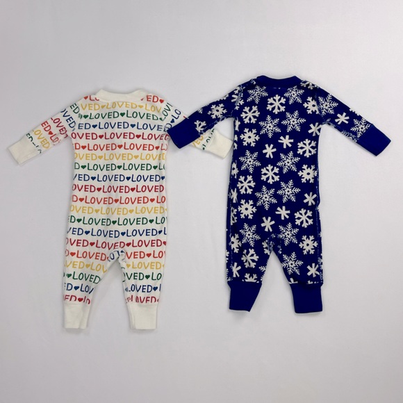 Set of 2 Hanna Andersson 0-3 Month Footless Zip Up Onesies Gender Neutral Bundle - Picture 2 of 4